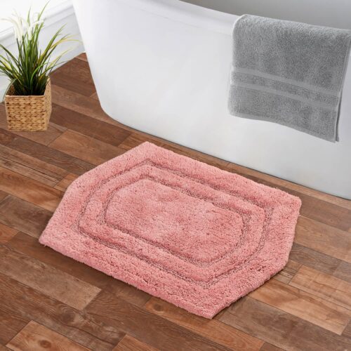 HomewayTex Cotton Bathmat (Pink, Cut & Loop)