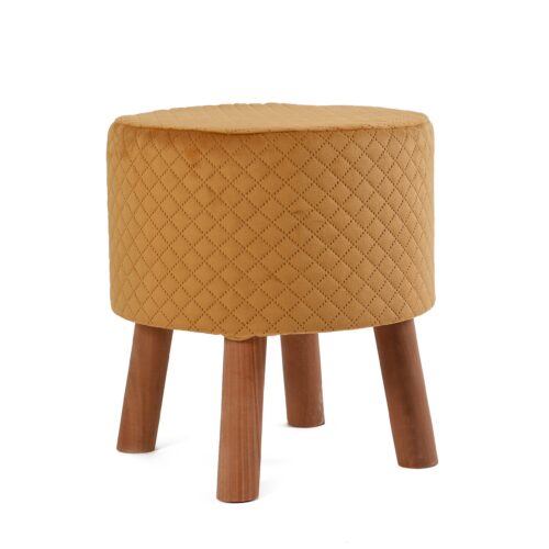 Diamond Quilted Stool-Yellow