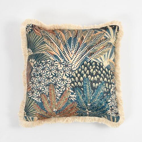 Ocean Printed Velvet Cushion