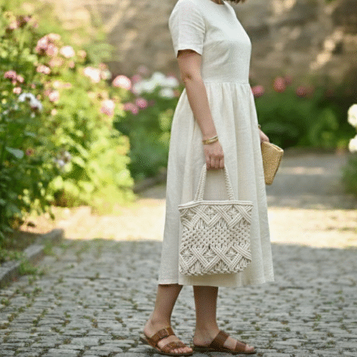 Boho Bliss Macrame Tote Bag