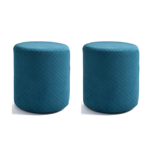 Diamond Quilted Pouf-Turquoise