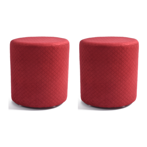 Diamond Quilted Pouf-Maroon