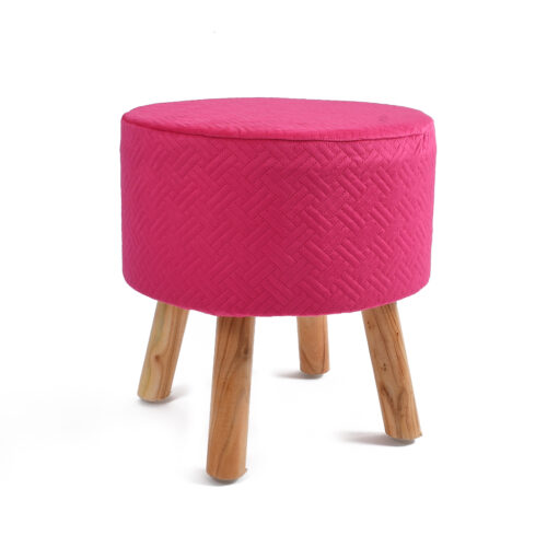 Lino Quilted Stool-Rose Pink