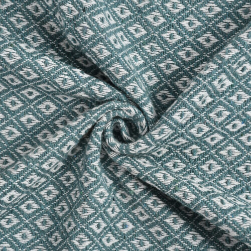 Diamond Cotton  Woven Throw-Mint Green & White