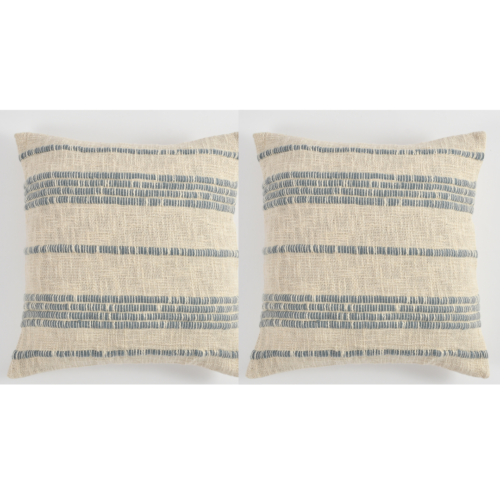 Ginni Diamond Handwoven Cushion-Light Grey ( Pack of 2 )