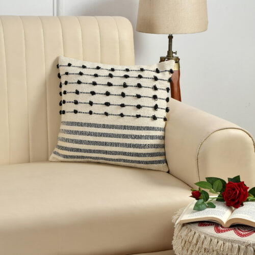 Stripe Loop Handwoven Cushion Cover ( Pack of 2)