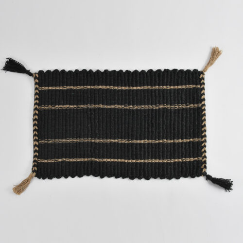 Spiral Jute Rib Rug Color:- Black