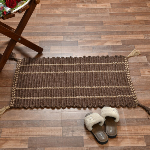 Spiral Jute Rib Mat Size:-50x80 CMS Color:- Brown