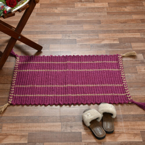 Spiral Jute Rib Mat Size:-50x80 CMS Color:- Purple