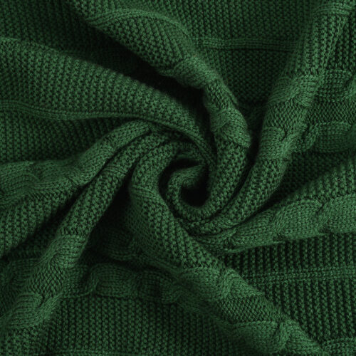 Blossom Knitted Throw :- Green