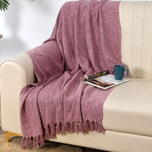 Suva Slub Throw :- Light Maroon