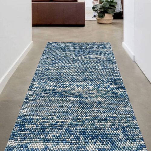 Popcorn Woolen Rug, Colour :-Light Blue