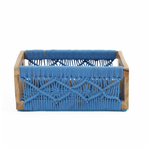 Irish Macrame Basket:- Blue ( Pack of 3 )