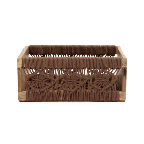 Irish Macrame Basket:- Brown  ( Pack of 3 )