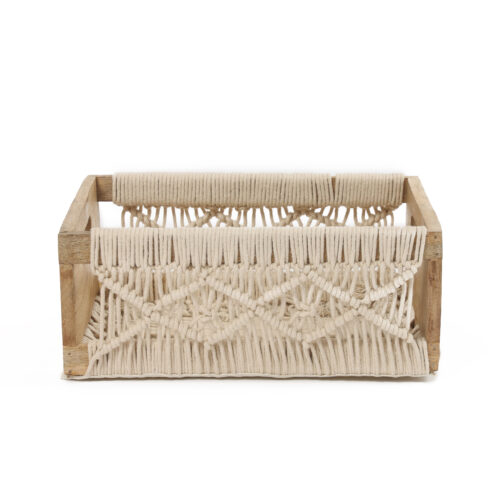 Irish Macrame Basket:- Natural   ( Pack of 3 )