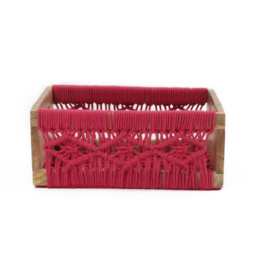Irish Macrame Basket:- Red ( Pack of 3 )