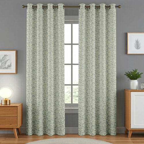 Twig Polyester door Curtain / Window Curtain, Colour:- Aqua
