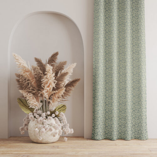 Twig Polyester door Curtain / Window Curtain, Colour:- Aqua