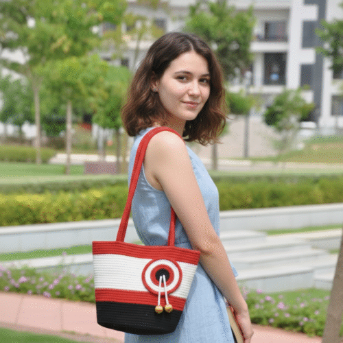 Nautical Shoulder Bag :-Red