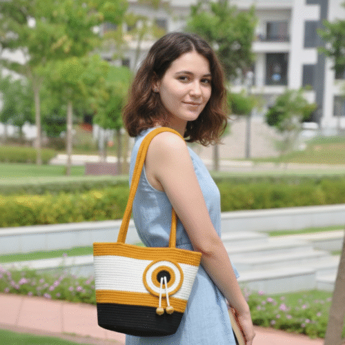 Nautical Shoulder Bag :-Mustard