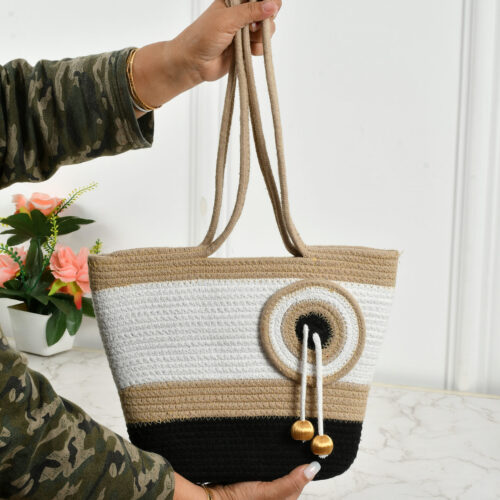Nautical Shoulder Bag :-Beige