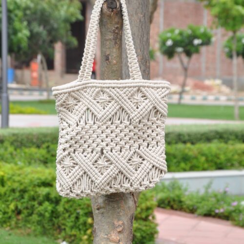 Boho Bliss Macrame Tote Bag