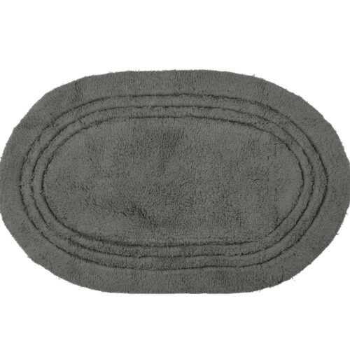 Linea Tufted Oval Bathmat :- Grey