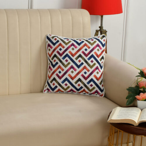 Tangle Printed Velvet Cushion Cover
