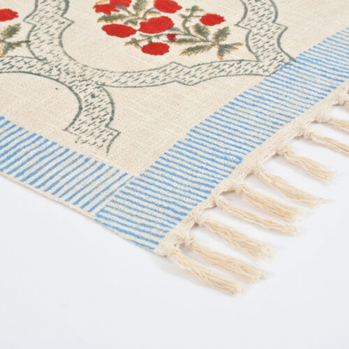 Hibiscus Block  Printed  Throw