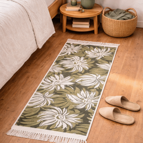 Orchid Printed  Runner - Olive green