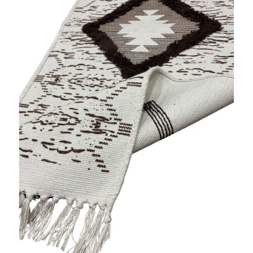Three Diamond Tufted Printed Runner - Coffee