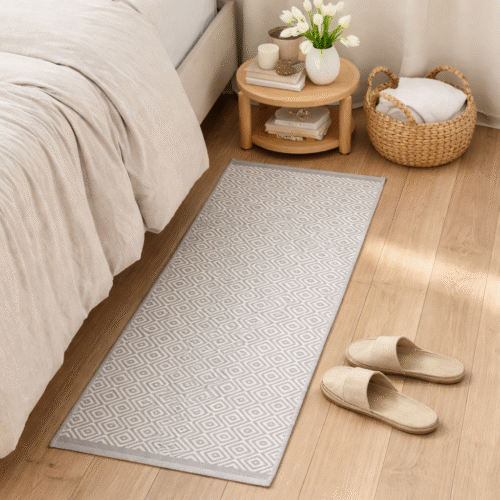 Diamond Handwoven Runner - Grey