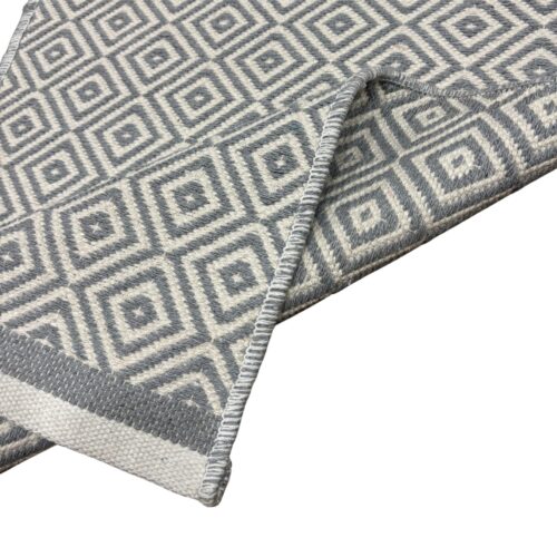 Diamond Handwoven Runner - Grey