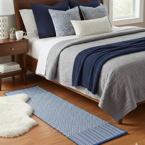 Mini Diamond Handwoven Runner - Blue