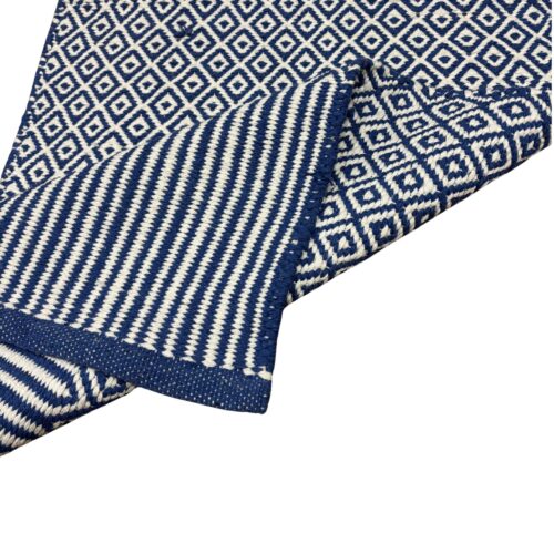 Mini Diamond Handwoven Runner - Blue