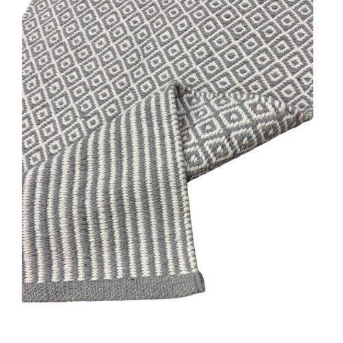 Mini Diamond Handwoven  Runner - Grey