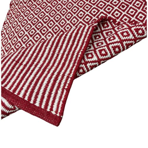 Mini Diamond Handwoven  Runner - Red