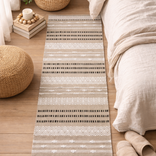 Star Stripe Handwoven Runner - Beige