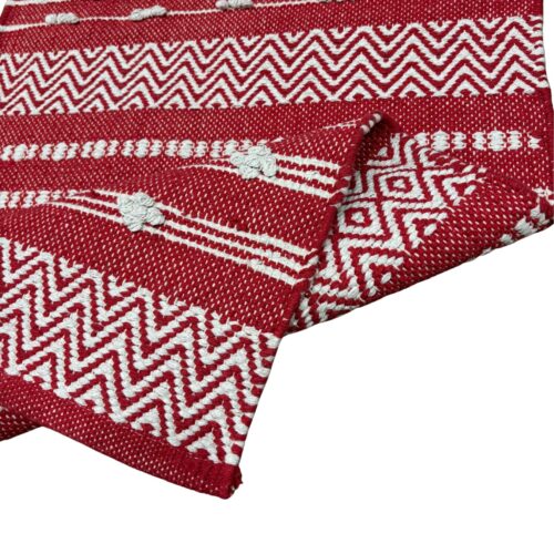 Star Stripe Handwoven  Runner - Red