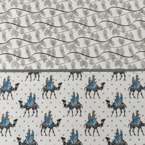 Ritual Printed Cotton Double Bed Dohar/Comforter/AC Blanket, Colour - Blue & White.