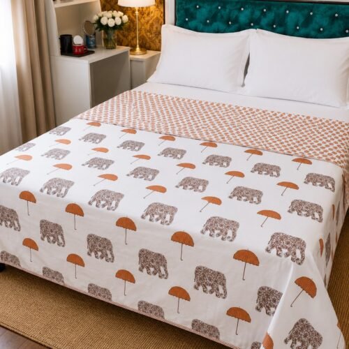 Jumbo Cotton Printed  comforter/Dohar - Red