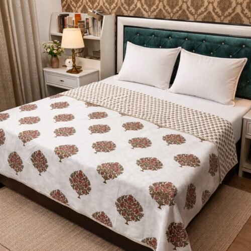 Pansy Cotton Printed  Double Bed comforter/Dohar