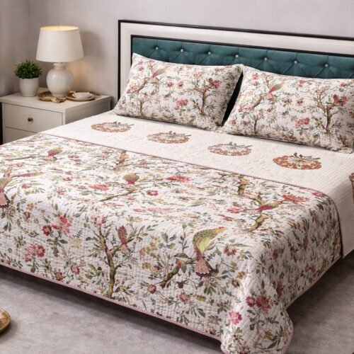 Moon Bird Cotton Printed  comforter/Dohar