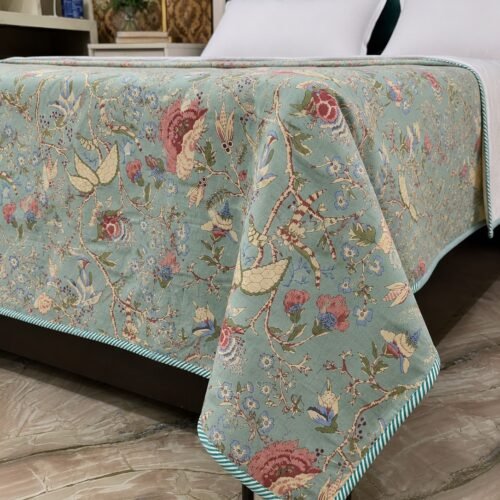 Wander Cotton Printed  comforter/Dohar Set - Green