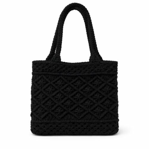 Classy Macrame Shoulder Bag-Black