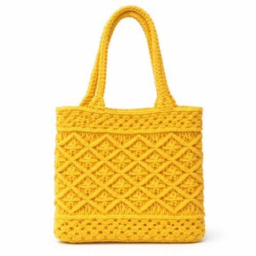Classy Macrame Shoulder Bag-Yellow