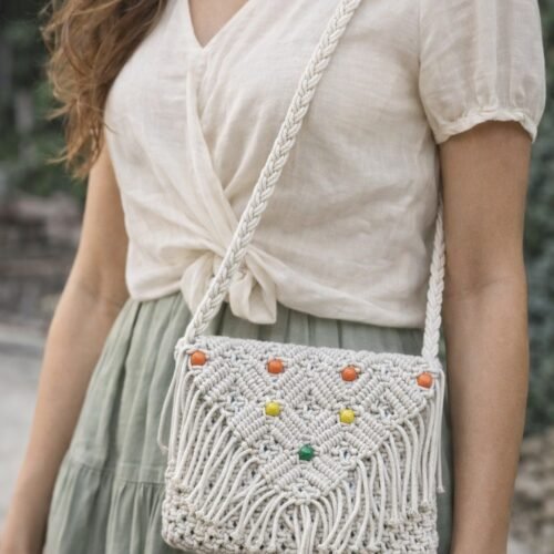 Maple Macrame  Sling Bag