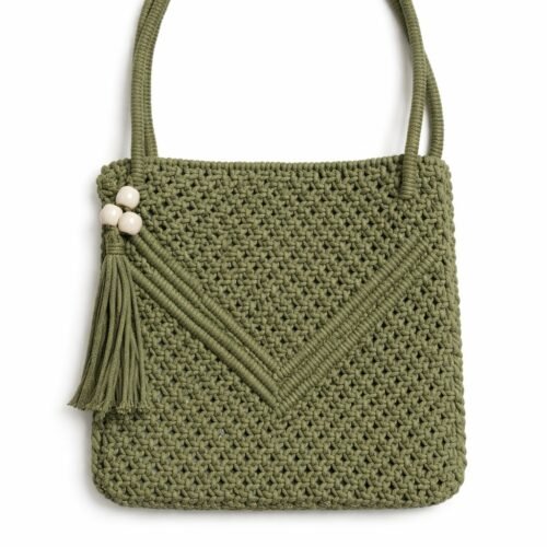 Birch Macrame Hand Bag