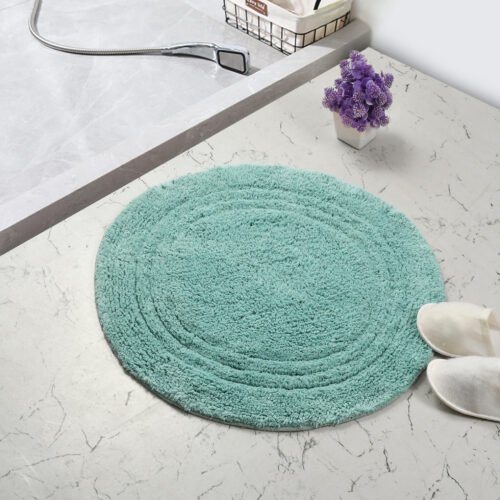 Linea Round Bathmat-Aqua
