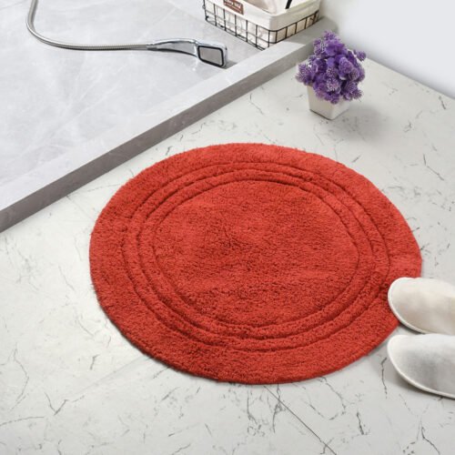 Linea Round Bathmat-Maroon